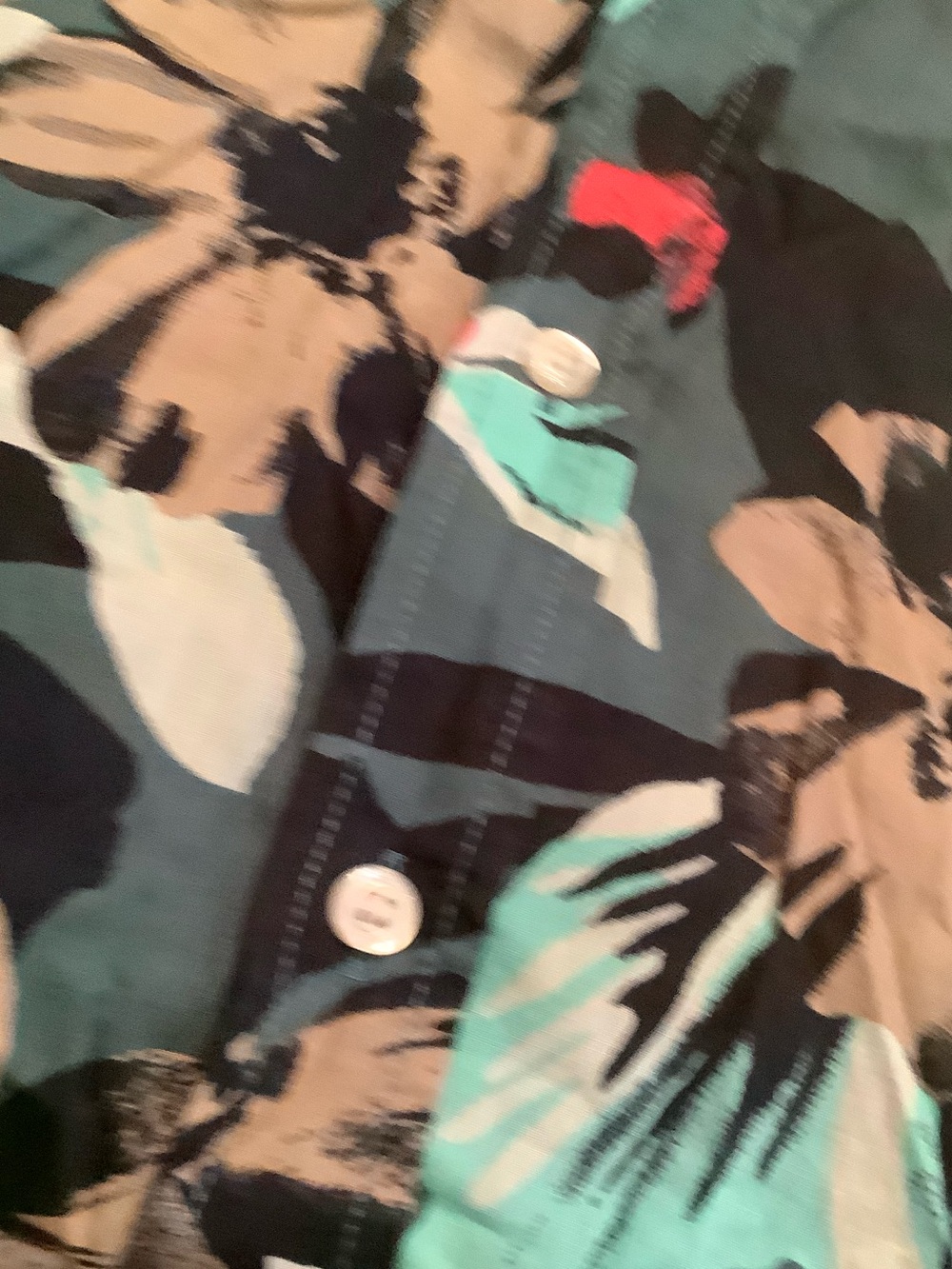 Banana Republic Tropical Red Teal Floral Dress Shirt Size L slim fit NWT Cotton - Picture 4 of 14